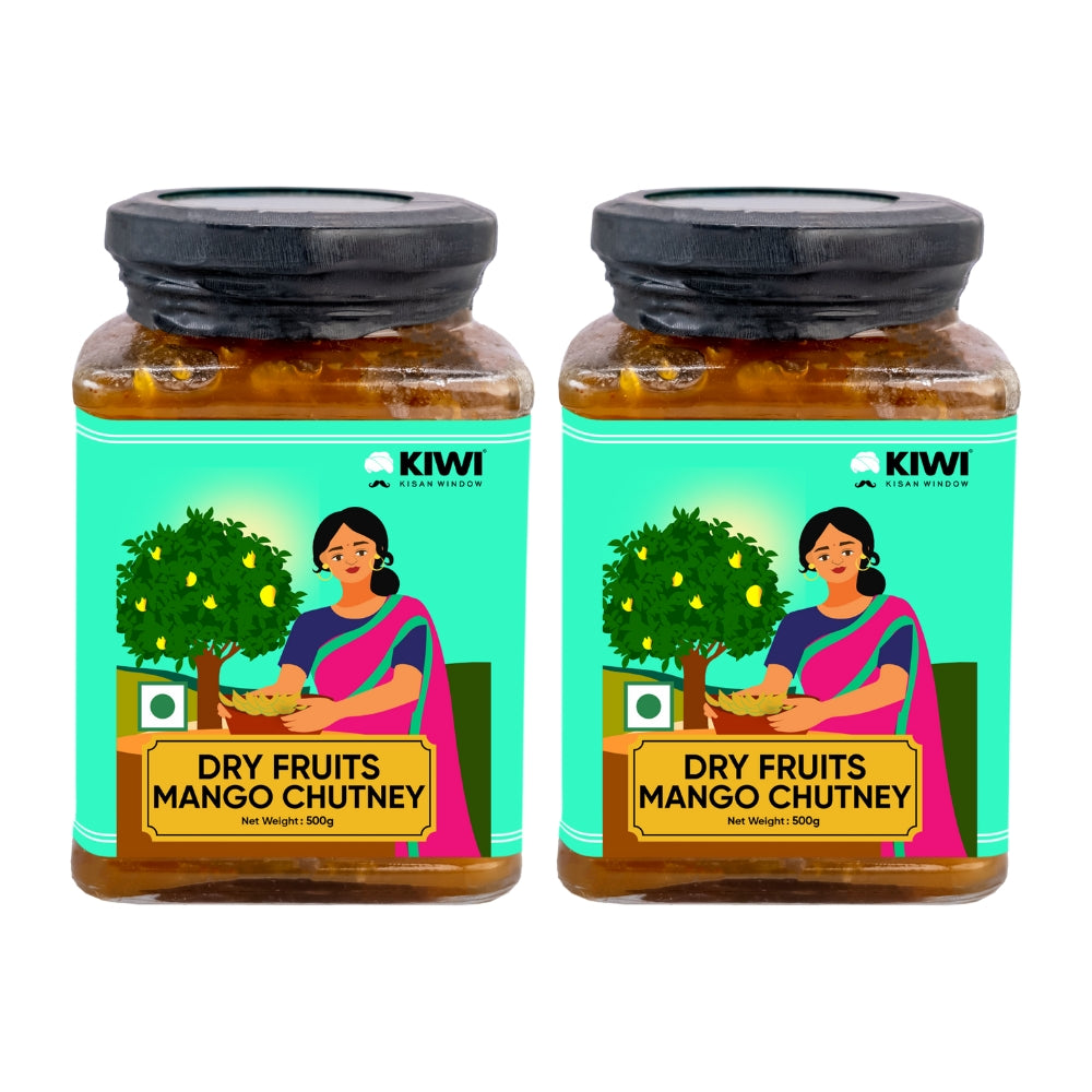 A jar of Dry Fruits Mango Chutney with visible mango pieces and dried fruits.