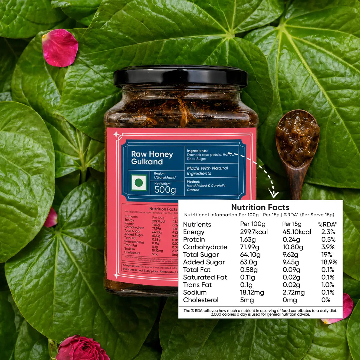 Raw Honey Gulkand (Damas Rose)