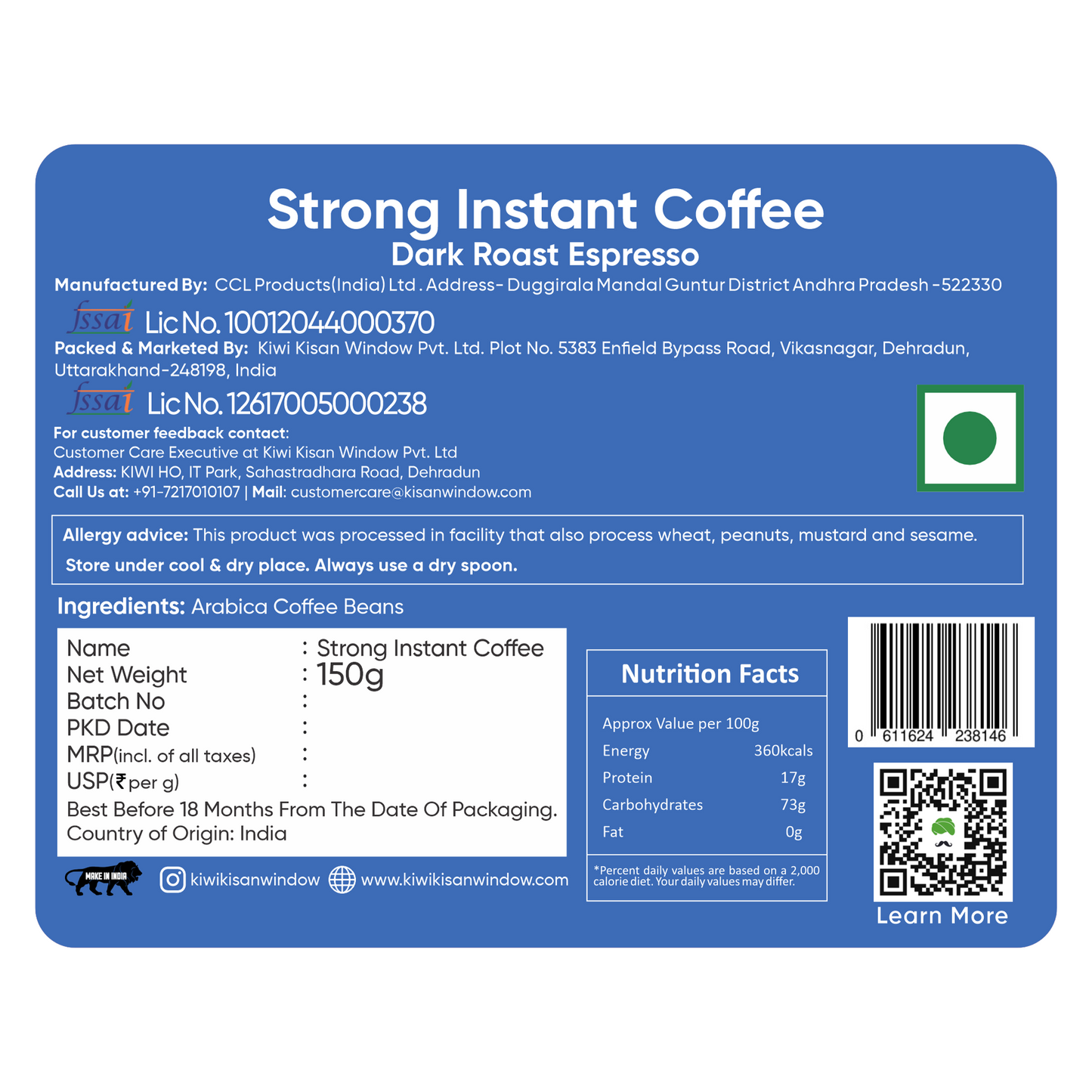 Instant Coffee Pack (1 Strong Coffee + 2 Vanilla Freeze Dried Coffee)