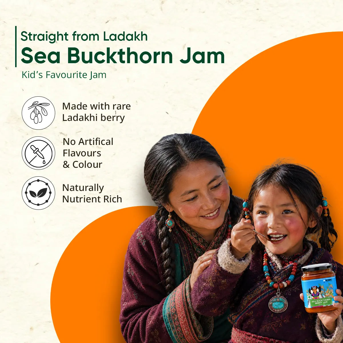 Best Selling Duo ( 1 A2 Desi Cow Ghee + 2 Sea Buckthorn Berry Jam )