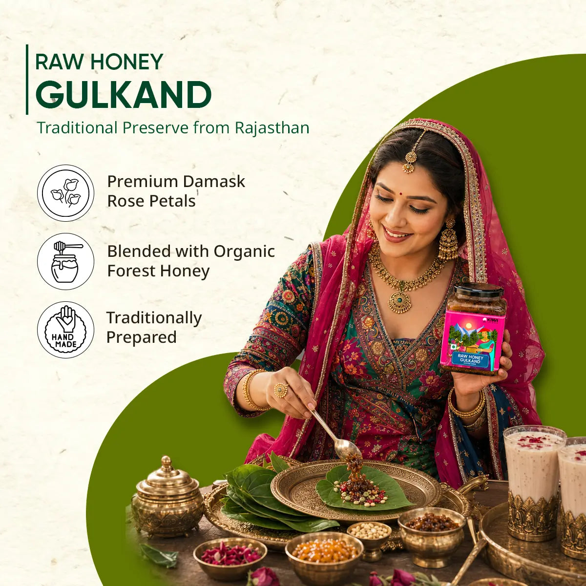 Raw Honey Gulkand (Damas Rose)