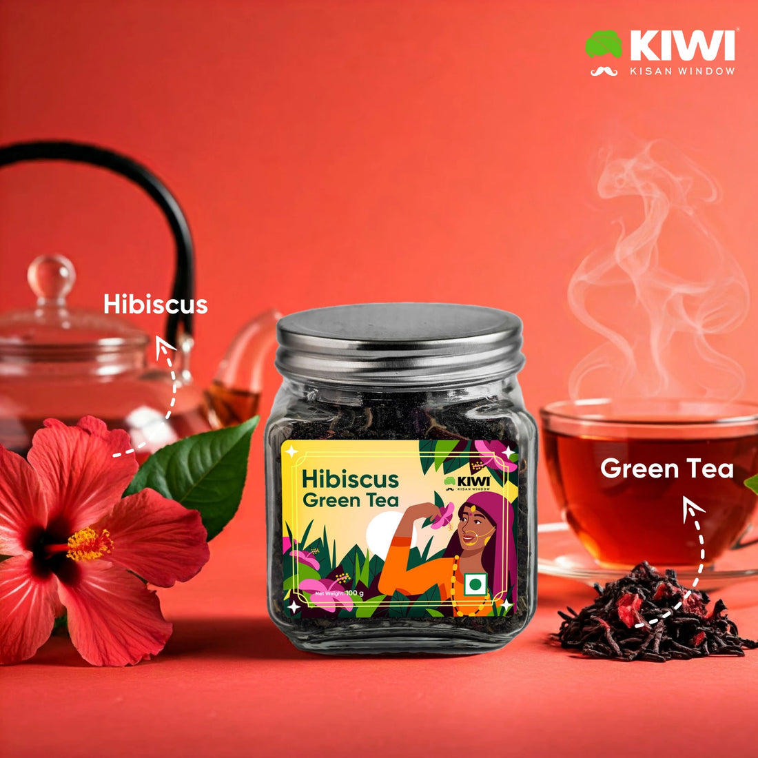 Hibiscus Green Tea | Refreshing Floral Infusion with Health Benefits