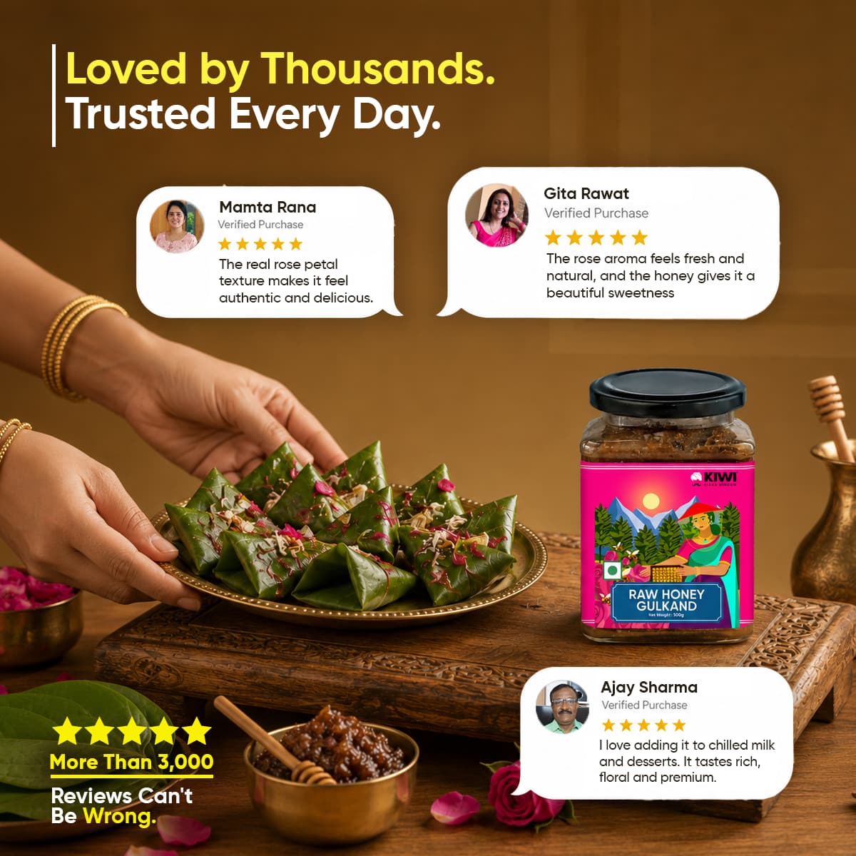 Raw Honey Gulkand (Damas Rose)