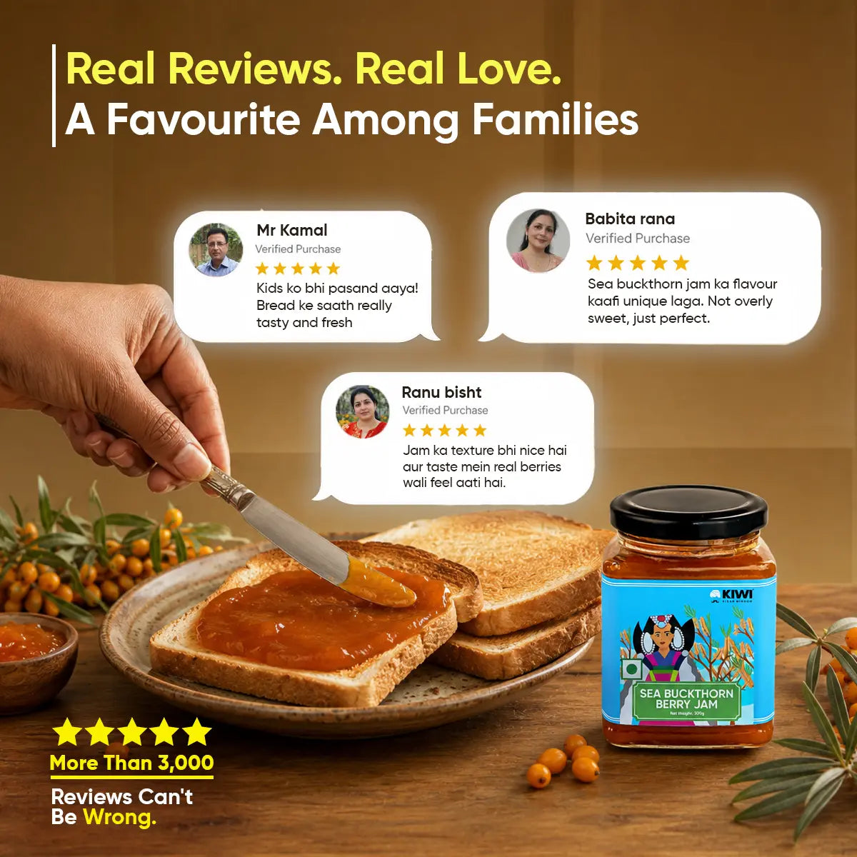 Best Selling Duo ( 1 A2 Desi Cow Ghee + 2 Sea Buckthorn Berry Jam )