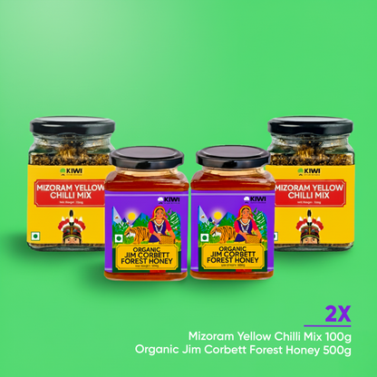 Flavour Booster Combo ( 2 Jim Corbett Honey + 2 Mizoram Yellow Chilli Mix )