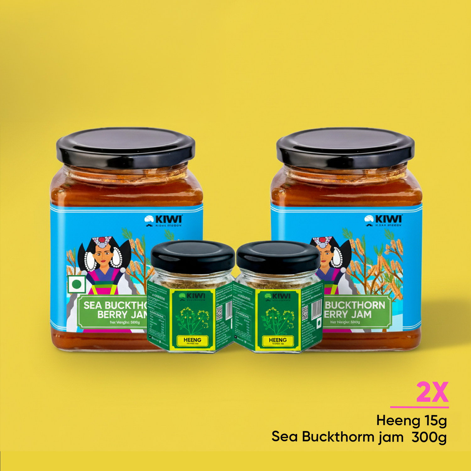 Best Selling Combo pack featuring two bottles of Hing and two bottles of Sea Buckthorn.