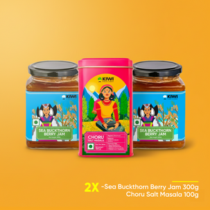 Himalayan Flavour Duo (1 Choru Salt + 2 Sea Buckthorn Berry Jam )