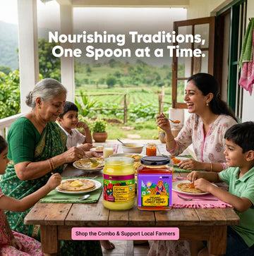 Winter Essentials ( 2 Jim Corbett Honey + 1 Desi Cow Ghee)