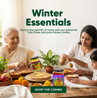 Winter Essentials ( 2 Jim Corbett Honey + 1 Desi Cow Ghee)
