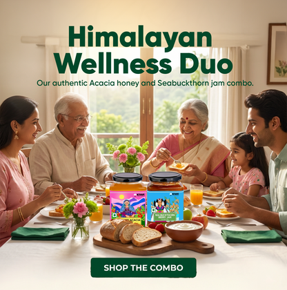 Himalayan Wellness Duo ( 1 Kashmiri Acacia Honey + 2 Sea Buckthorn Jam )
