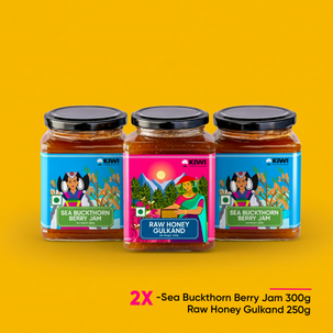 Himalayan Glow Bundle (1 Raw Honey Gulkand + 2 Sea Buckthorn Berry Jam)