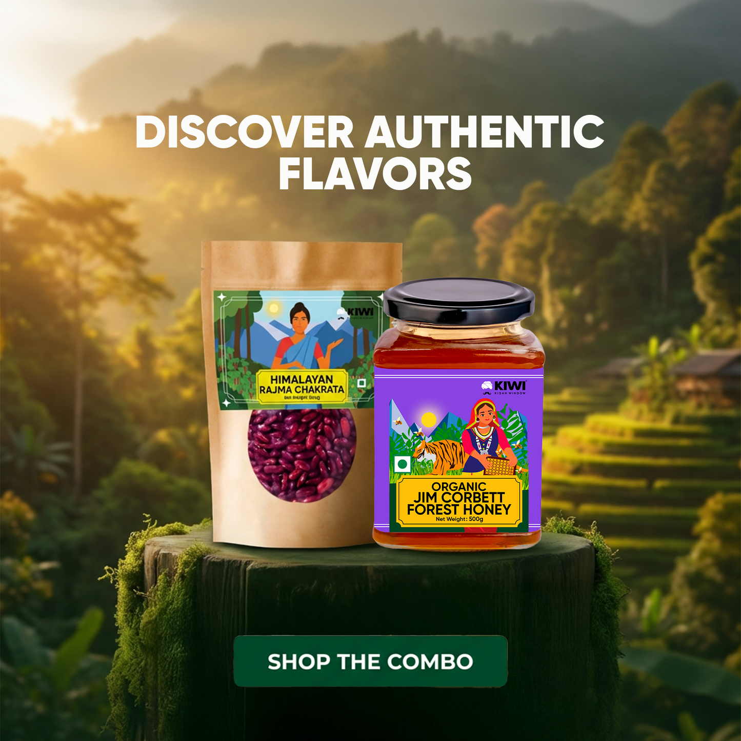 Protein & Immunity Pack  (2 Jim Corbett Honey + 2 Rajma Chakrata