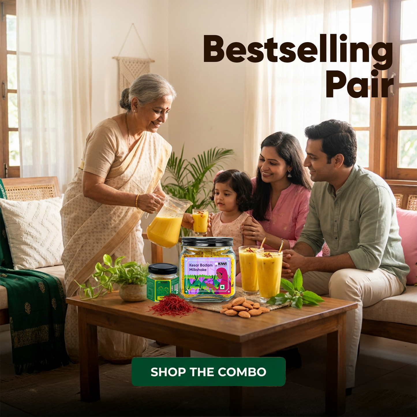 Bestselling Pair ( 2 Pure Heeng (Asafoetida) + 1  Kesar Badam Milkshake)