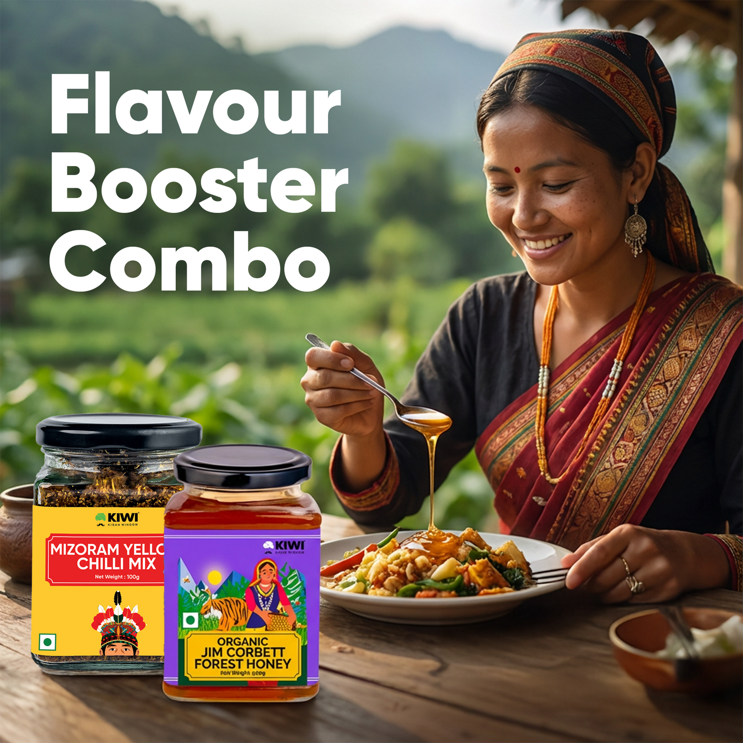 Flavour Booster Combo ( 2 Jim Corbett Honey + 2 Mizoram Yellow Chilli Mix )