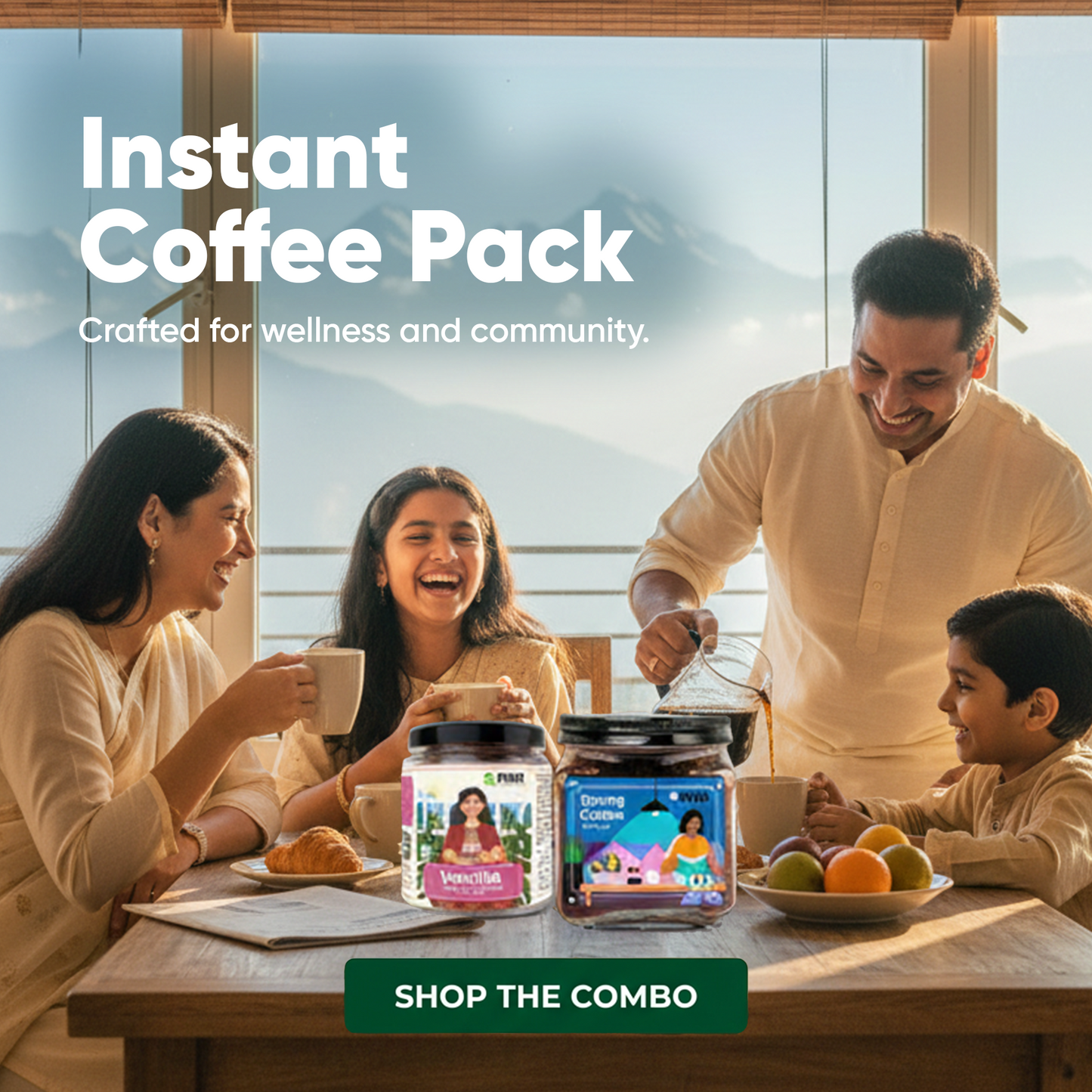 Instant Coffee Pack (1 Strong Coffee + 2 Vanilla Freeze Dried Coffee)
