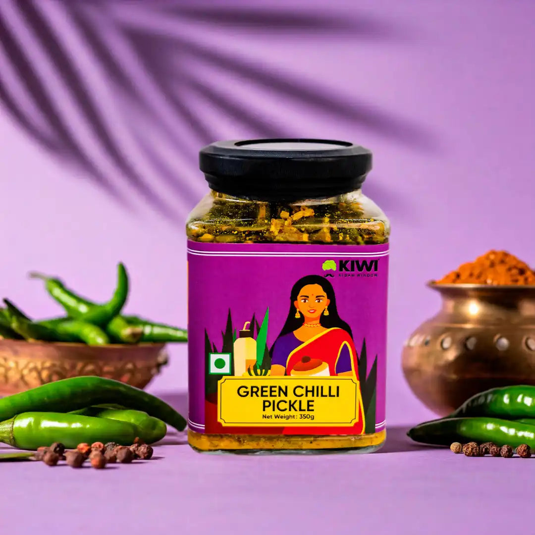 Green Chilli Pickle | Tangy and Fiery Pickled Chilies