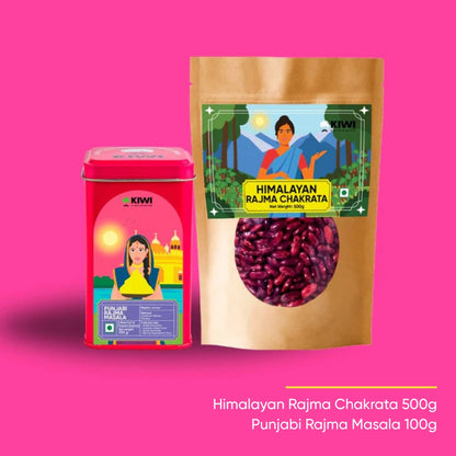 Punjabi Rajma Kit Rajma+Masla: a red kidney bean pouch and a spice mix packet.