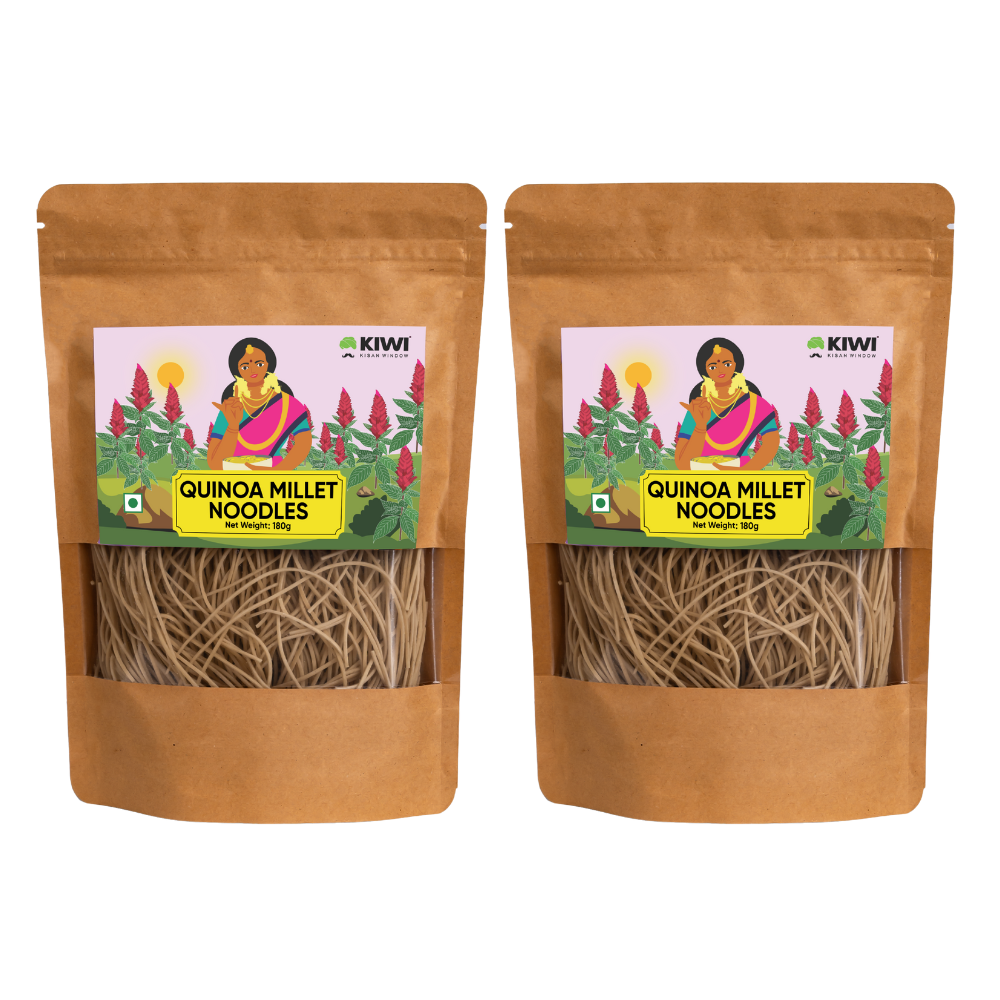 Quinoa Millet Noodles in a bowl with chopsticks, showcasing a healthy and delicious meal.