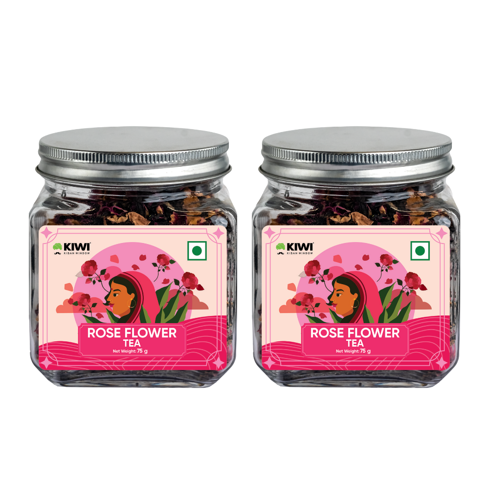 A close-up of dried Rose Flower Tea buds, ready for brewing.