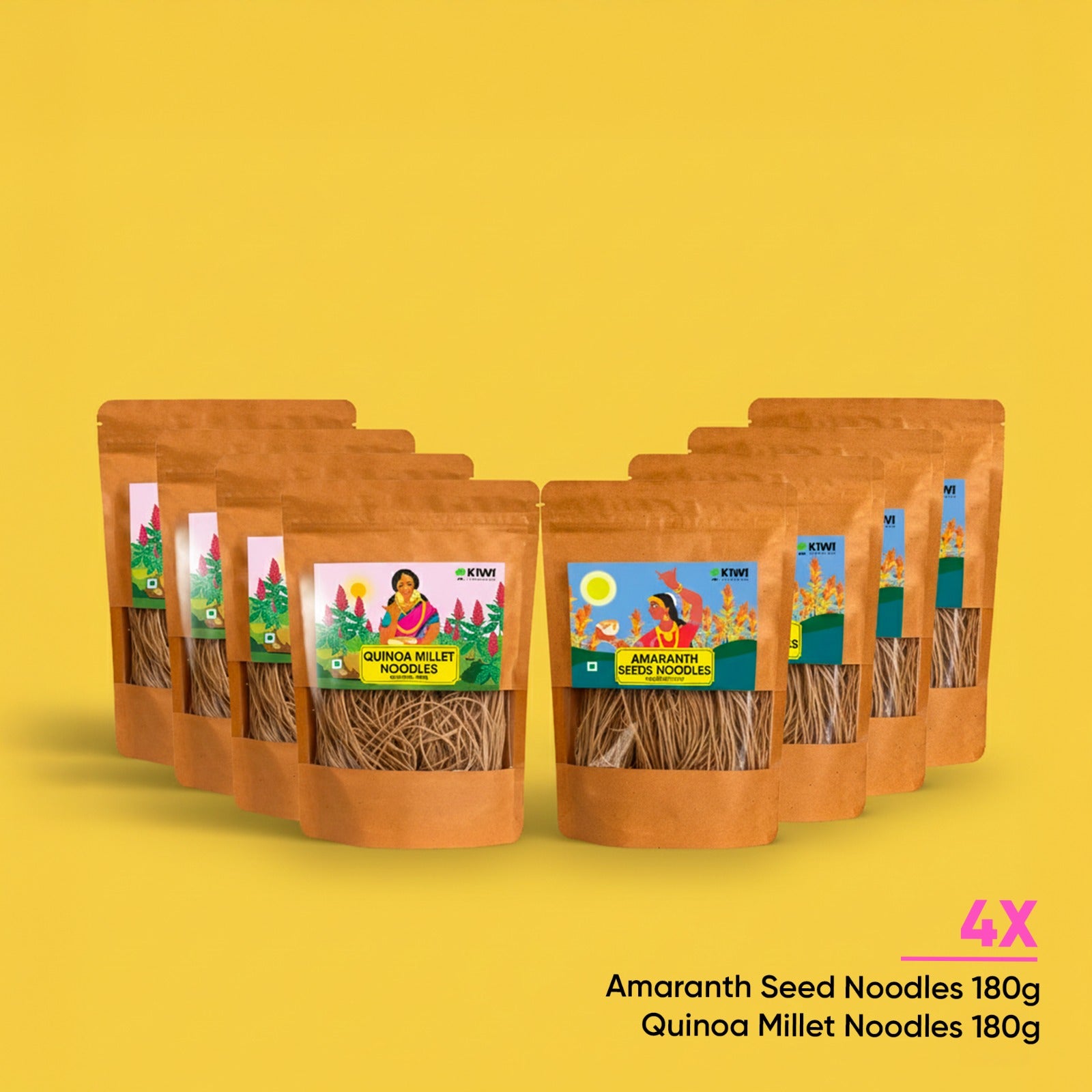 Bundle of Millet Noodles packaging, featuring a vibrant design and the product name "Millet Noodles Bundle.