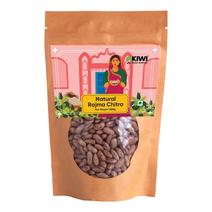 Natural Rajma Chitra 500gm: a bag of kidney beans with the product name clearly visible.