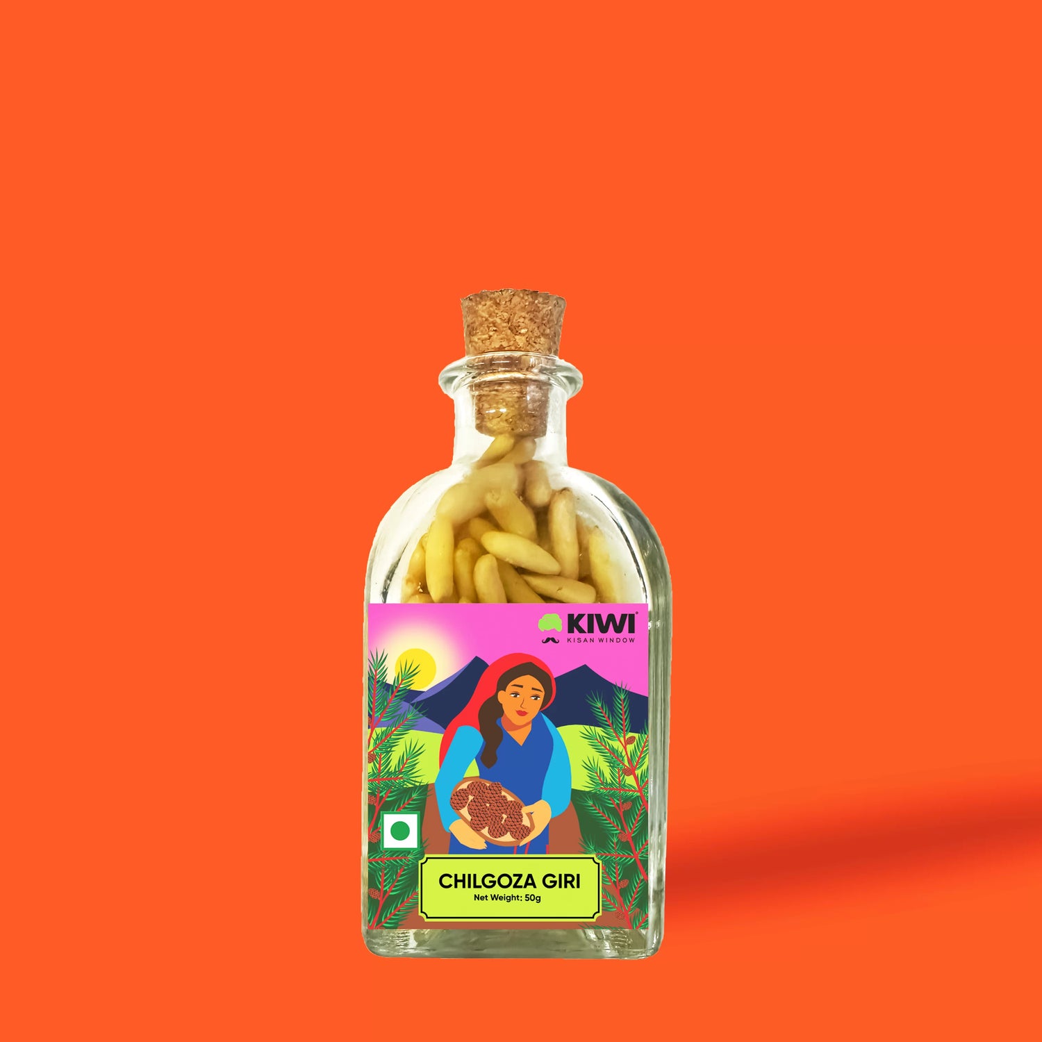 A pile of Chilgoza Giri, also known as pine nuts, in their shells.